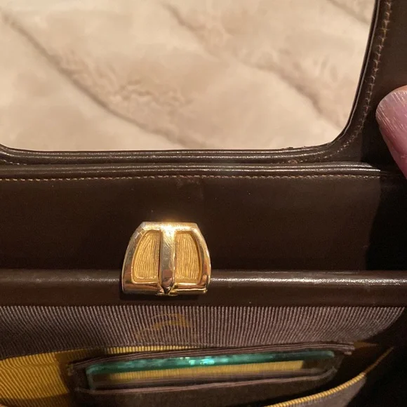 Structured Dark Brown Leather Top-Handle Women's Bag - Picture 4 of 11